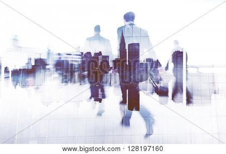 Business People Walking on a City Scape