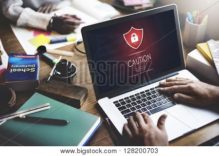 Beware Caution Dangerous Hacking Concept