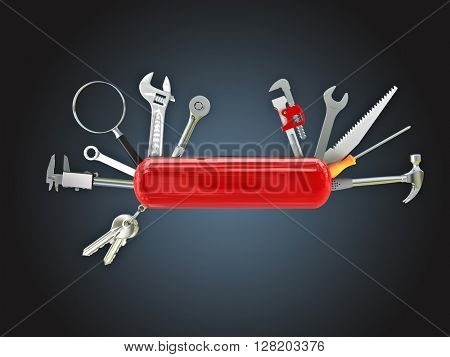 swiss knife multi tool 3d