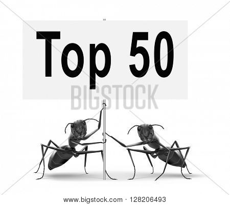 top 50 charts list pop poll result and award winners chart ranking music hits best top fifty quality rating prize winner road sign  