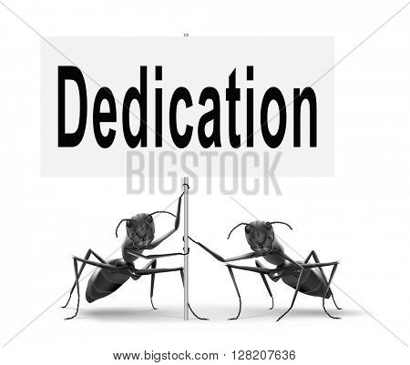 Dedication, motivation and attitude. Motivate self for a job letter a talk or task, yes we can think positive, road sign billboard.