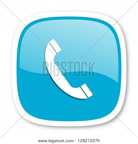 phone blue glossy icon