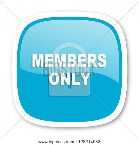 members only blue glossy icon