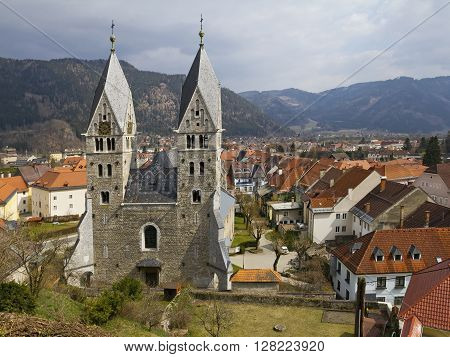 Parish Church of St. Bartholomew is an emblem of the city Friesach Carinthia Austria