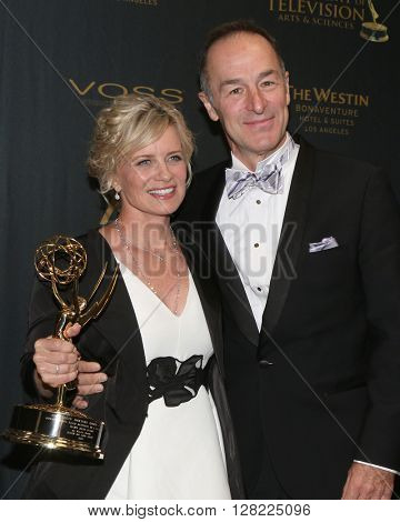 LOS ANGELES - MAY 1:  Mary Beth Evans, Michael Schwartz at the 43rd Daytime Emmy Awards at the Westin Bonaventure Hotel  on May 1, 2016 in Los Angeles, CA