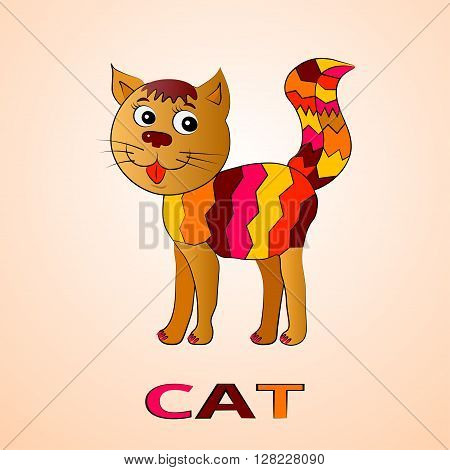 Decorative cat. Vector illustration. Element for your design.