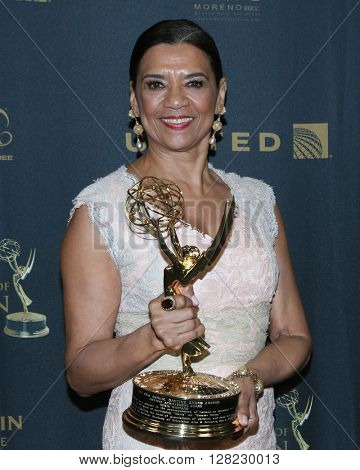 LOS ANGELES - MAY 1:  Sonia Manzano at the 43rd Daytime Emmy Awards at the Westin Bonaventure Hotel  on May 1, 2016 in Los Angeles, CA