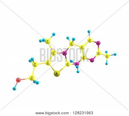 Thiamine or thiamin or vitamin B1 is a water-soluble vitamin of the B complex. 3d illustation