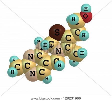 Thiamine or thiamin or vitamin B1 is a water-soluble vitamin of the B complex. 3d illustation
