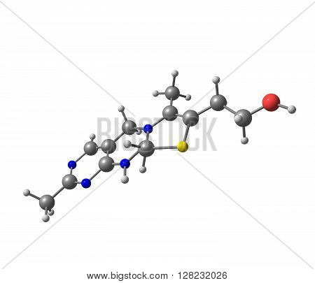 Thiamine or thiamin or vitamin B1 is a water-soluble vitamin of the B complex. 3d illustation