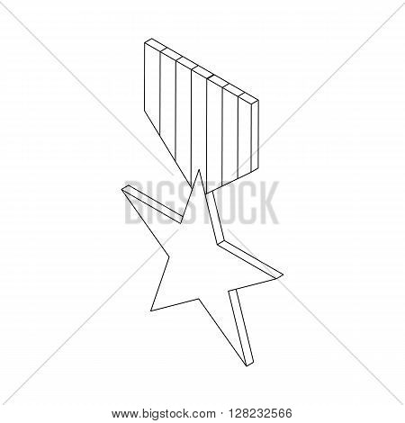 Order with star icon in isometric 3d style on a white background