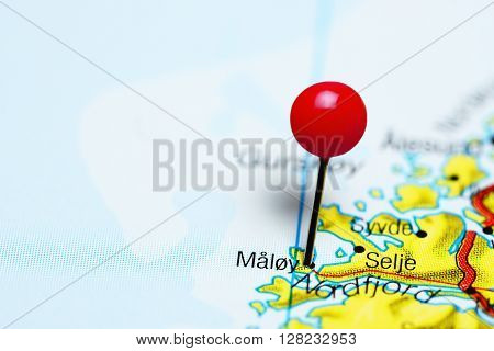Maloy pinned on a map of Norway