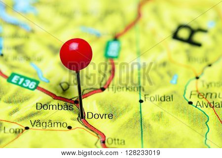 Dovre pinned on a map of Norway