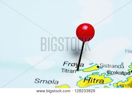 Titran pinned on a map of Norway