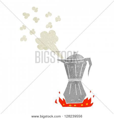 freehand retro cartoon stovetop espresso maker