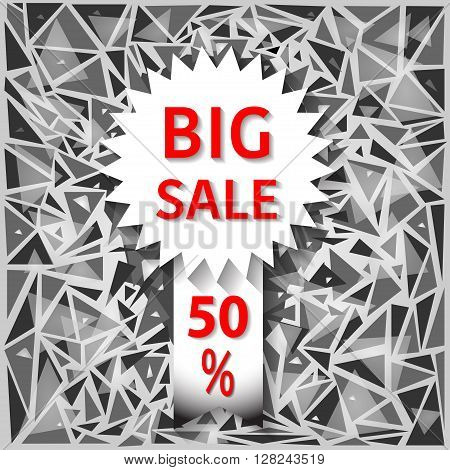 Icon big sale on an abstract background.