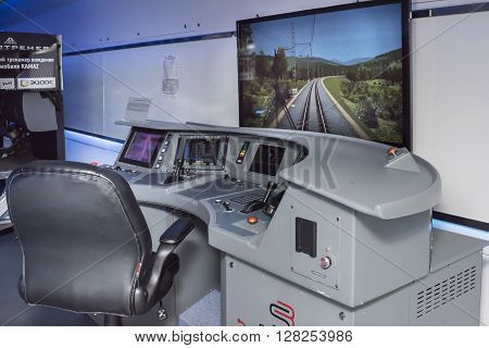ROSTOV-ON-DON RUSSIA- APRIL 28 - The simulator of electric trains 