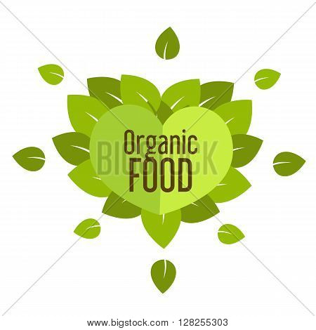 organic food pendant vector icon green illustrated