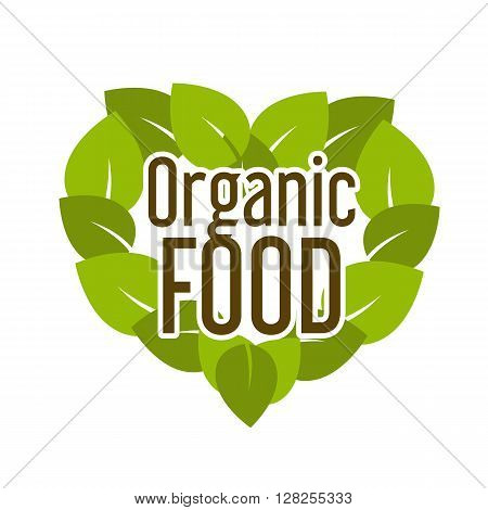 organic food pendant vector icon green illustrated
