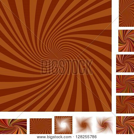 Brown vector spiral design background set. Different color, gradient, screen, paper size versions.