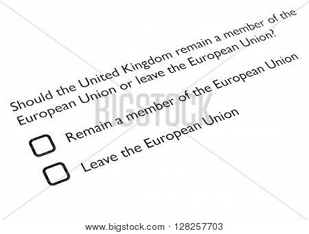 Brexit Referendum In Uk