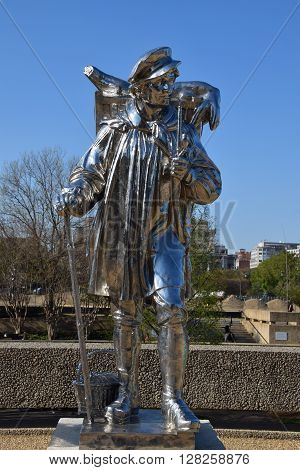 WASHINGTON, DC - APR 16: Kiepenkerl sculpture by Jeff Koons at the Hirshhorn Sculpture Garden in Washington, DC, on April 16, 2016. In 2013, the Sculpture Garden drew 645,000 visitors.