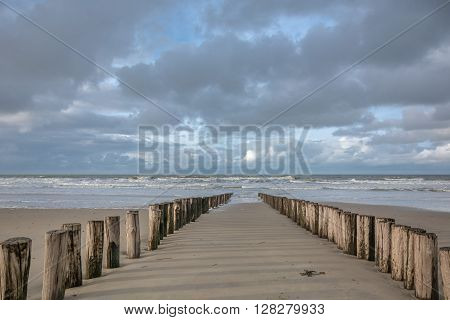 Beautiful clouds on the sea during a storm.
