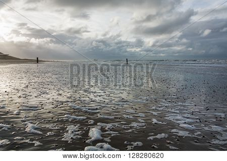 Beautiful clouds on the sea during a storm.