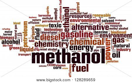 Methanol word cloud concept. Vector illustration on white
