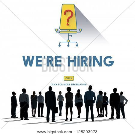 Job Search Occupation Recruitment We're Hiring Concept