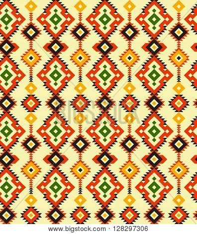 Tribal colorful abstract geometical seamless vector pattern.