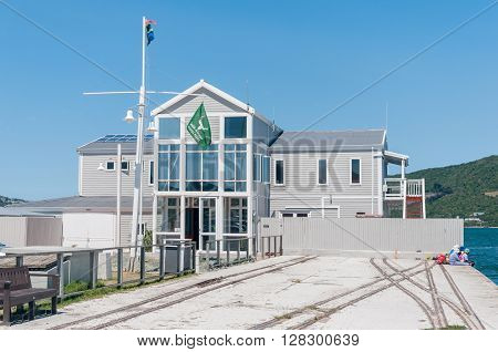 KNYSNA SOUTH AFRICA - MARCH 3 2016: The Regional Office of the South African National Parks Board is situated at the historic Thesens Island Jetty
