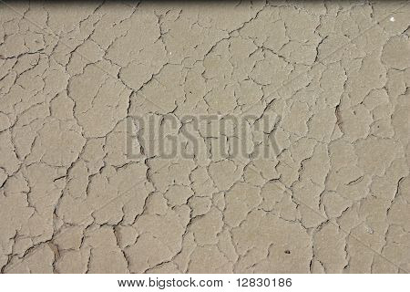 Dry Cracked Beige Painted Surface