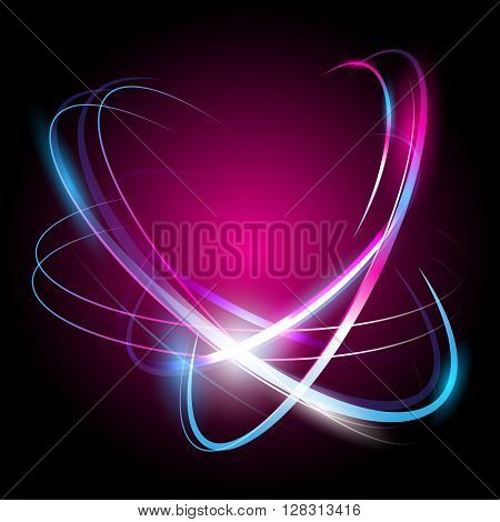 Beautiful vector light effect. Colored lights with flash. Vector background with the effect of neon and glow. Flying design elements.