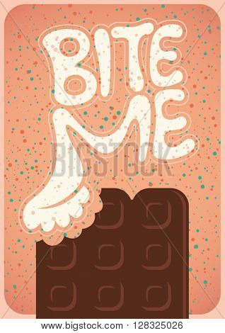 Poster with chocolate. Vector illustration.