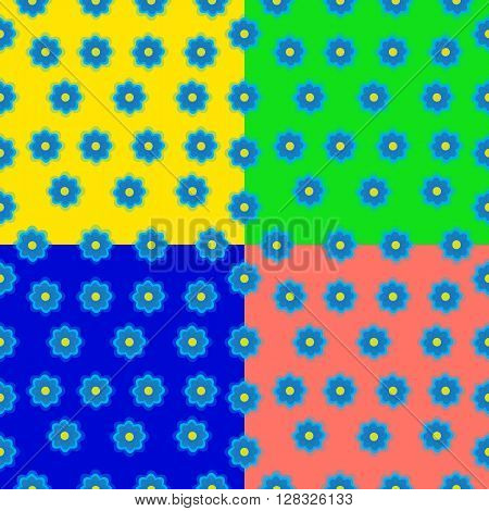 Vector illustration of bright patterns for backgrounds. Separately arranged flowers.
