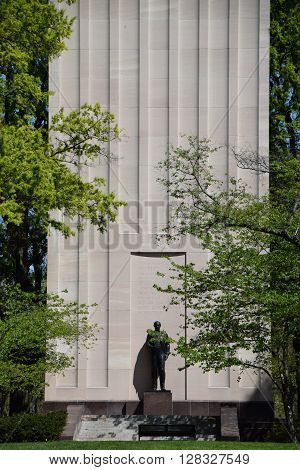 WASHINGTON, DC - APR 16: Robert Taft Memorial in Washington DC, as seen on April 16, 2016. It is a carillon dedicated as a memorial to US Senator Robert Taft, son of President William Howard Taft.