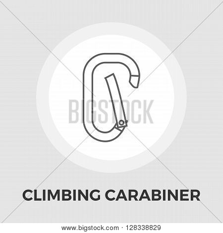 Climbing carabiner icon vector. Flat icon isolated on the white background. Editable EPS file. Vector illustration.
