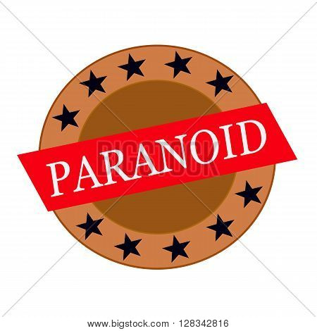 PARANOID white wording on Red Rectangle and Circle brown stars