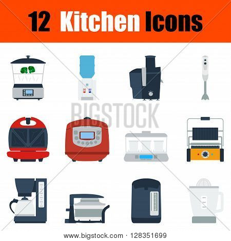 Flat Design Kitchen Icon Set