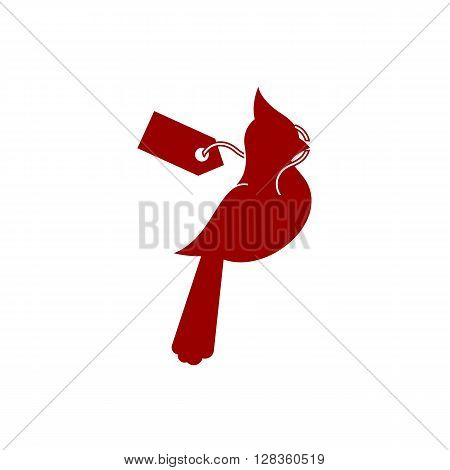 Spring sale icon EPS 10 vector stock illustration with red cardinal bird on the white background