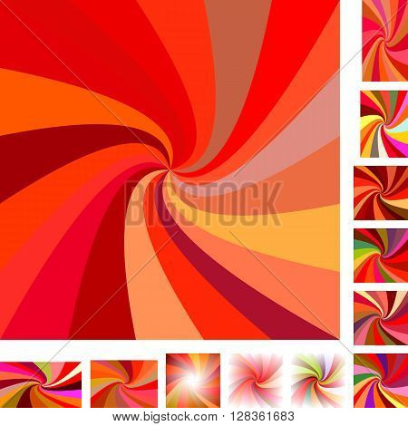 Red  vector spiral design background set. Different color, gradient, screen, paper size versions.