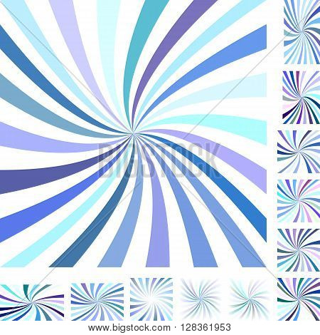 Colorful vector spiral design background set. Different color, gradient, screen, paper size versions.