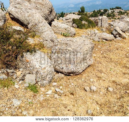 Ruins     From The Hill In Asia Turkey Selge Old Architecture And Nature