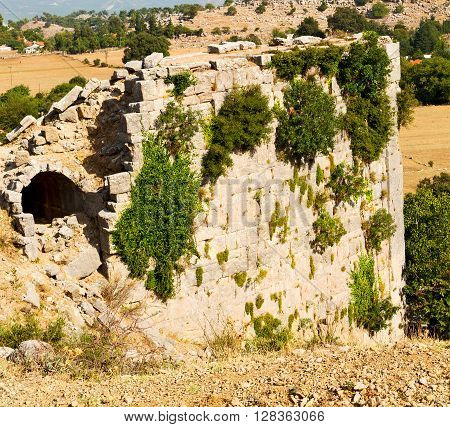 Ruins     From The Hill In Asia Turkey Selge Old Architecture And Nature