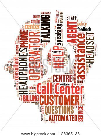 Call Center Operator, Word Cloud Concept 3