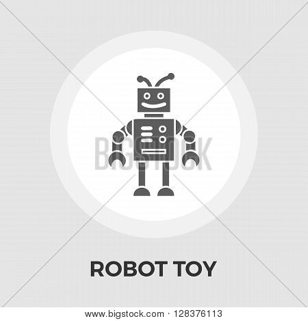 Robot toy icon vector. Flat icon isolated on the white background. Editable EPS file. Vector illustration.