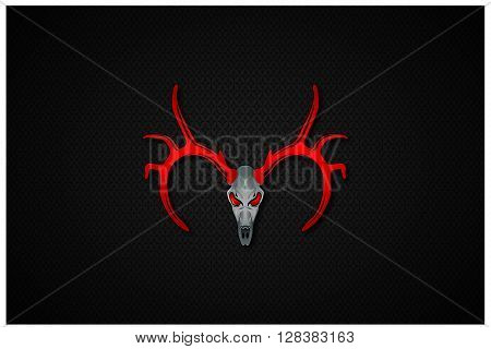 Horn Logo Design Metalic 3D Red and metalic