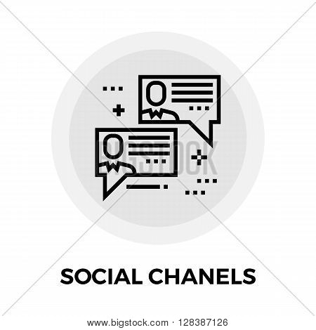 Social Chanels icon vector. Flat icon isolated on the white background. Editable EPS file. Vector illustration.