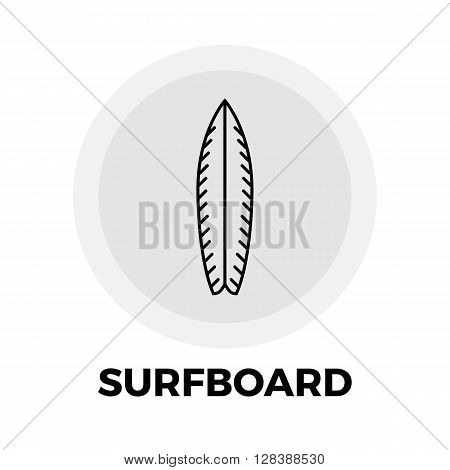 Surfboard icon vector. Flat icon isolated on the white background. Editable EPS file. Vector illustration.